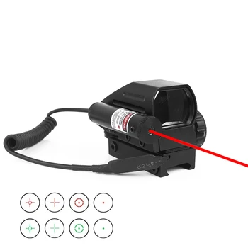 

Hunting Tactical Reflex Red dot Green Laser Scope 4 Holographic Reticle Projected Point Sight 20mm Rail Mount For Air Gun
