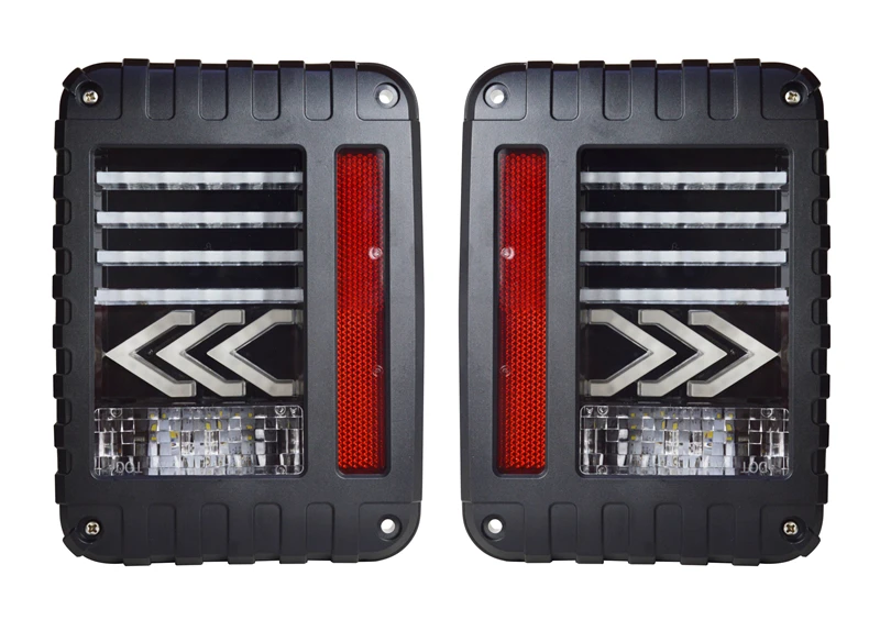 

1 pair 12V 18W 1800LM Car amber turn signal red brake led tail lights Assembly Reverse Lamps for jeep wrangler jk 2007-2017