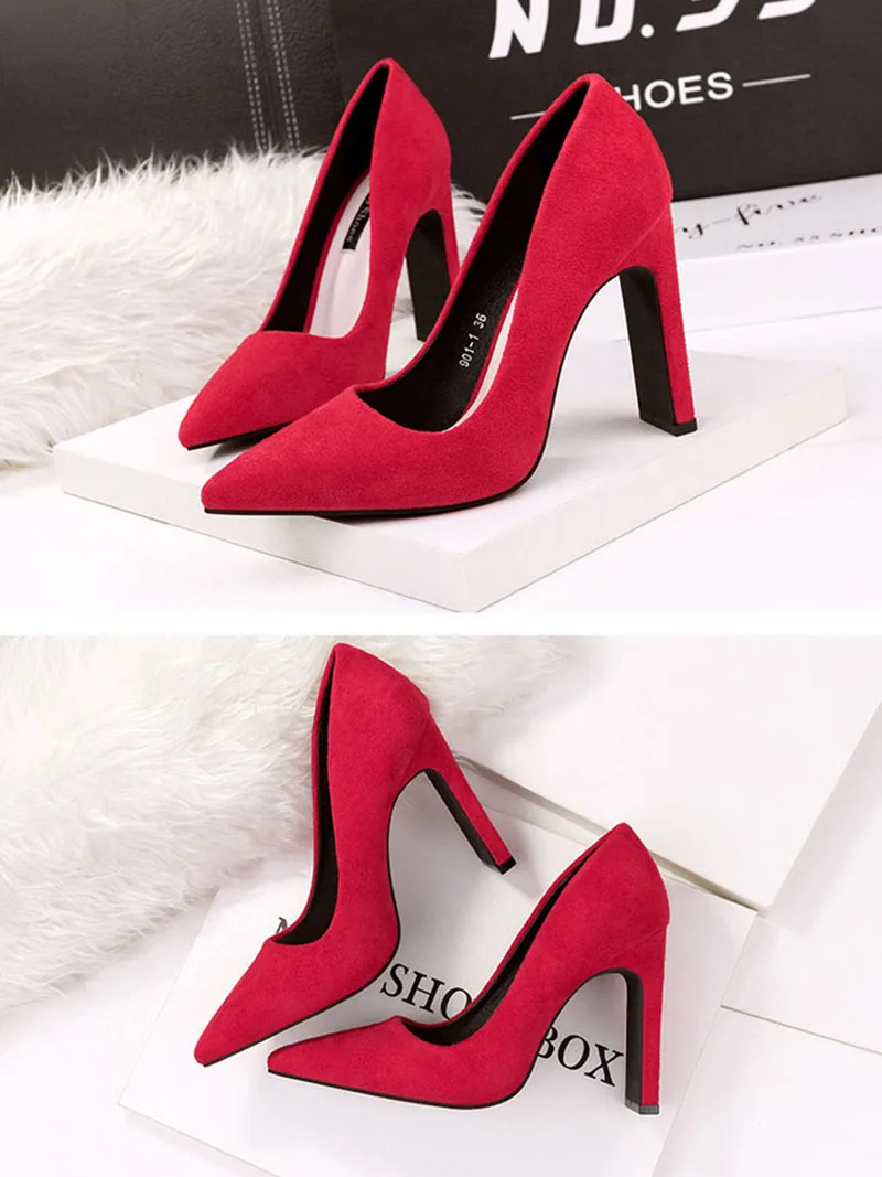 2020 Fahsion Thick Heel Pointed Toe Women Pumps High Heels Shoes Female Sexy Party Shoes Office Leisure Ladies Shoes VT707 (8)