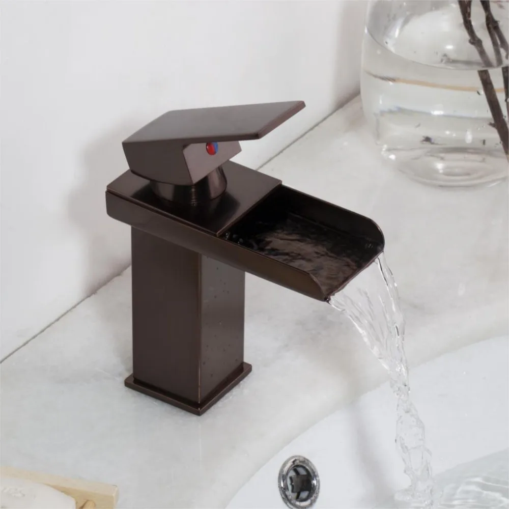RU Специальная цена кран для воды Ванная комната grifos de lavabo caliente fria никель Матовый черный водопад умывальник смеситель кран