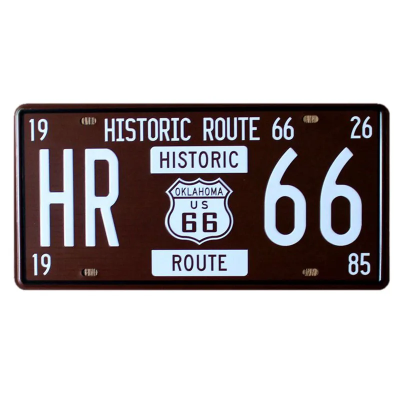 Route 66 стран флаг металлический автомобильный номерной знак жестяной винтажный