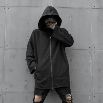 

Men Autumn New Zipper Hooded Sweatshirt Coat Male Women Vintage Fashion Streetwear Hip Hop Punk Hoodie Jacket Outerwear