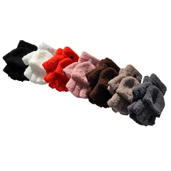 

Adult Women Men Winter Hand Wrist Warmer Flip Cover Fingerless Gloves