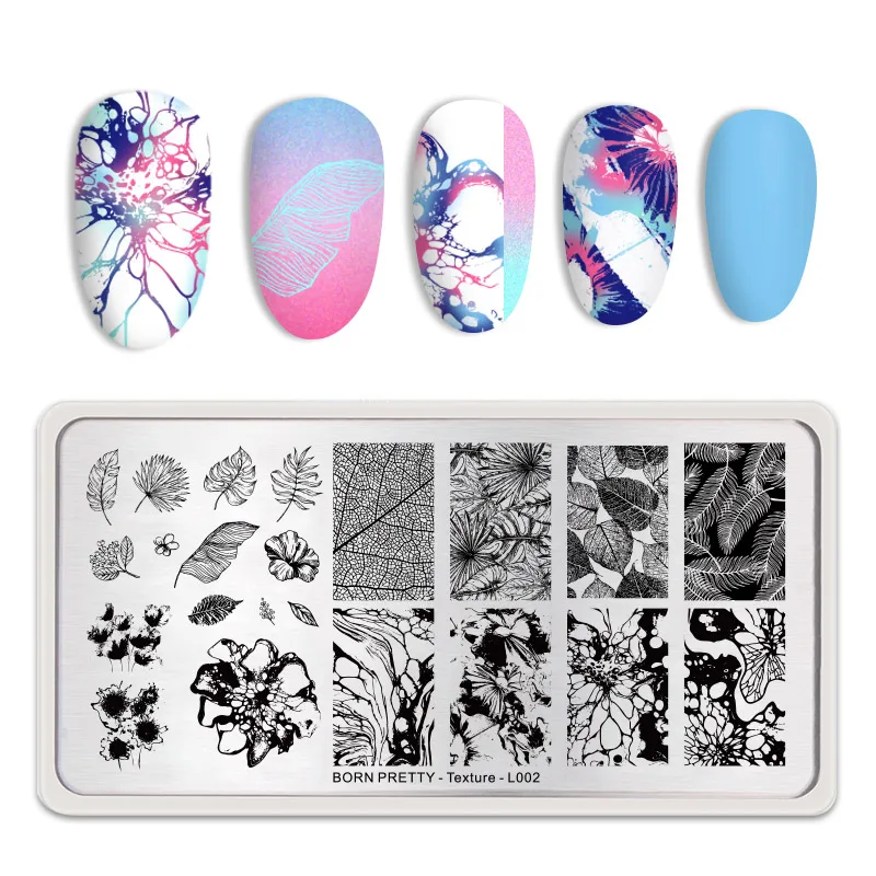 

BORN PRETTY Autumn Texture Series Stamping Template Rectangle Nail Stamping Plates DIY Nail Art Image Print Plates Manicure