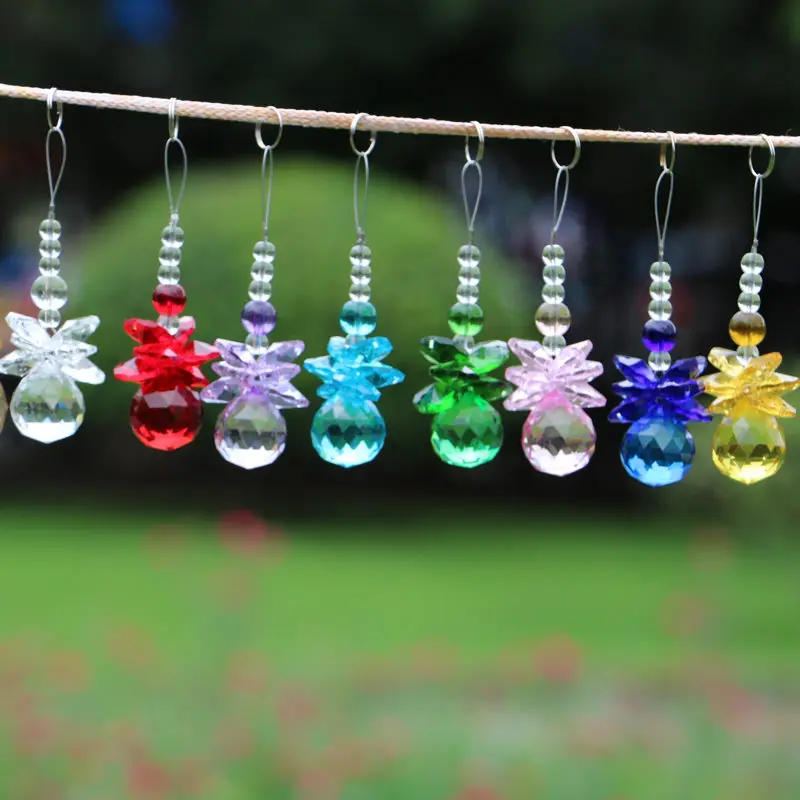 mixed color 8 шт. чакра хрустальные витражные фигурки хрустальная люстра Призма подвеска Радуга производитель висячие украшения - Цвет: mixed color