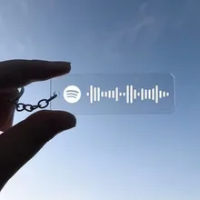 Custom Music Spotify Code Keychain For Women Men Fashion Hand-Made Personalized Song Code Jewelry Acrylic Music Keychain Gift