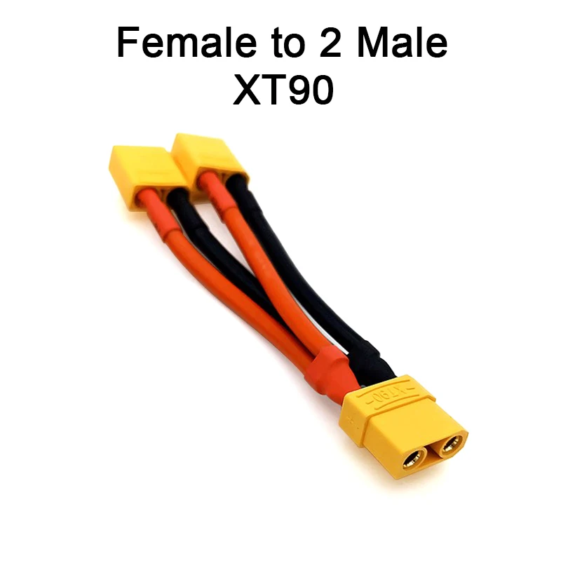 Amass T XT60 Tamiya TRX XT90 EC3 EC5 вилка параллельная серия одна женщина до 2 мужчин провода 12awg силиконовые провода Deans для Lipo батареи - Цвет: XT90 Parallel
