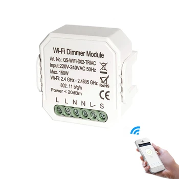 

MoesHouse QS-WIFI-D02-TRIAC DIY Smart WiFi Light LED Dimmer Switch Smart Life/Tuya APP Remote Control 1/2 Way Switch Works