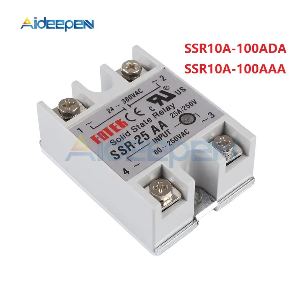 SSR 10DA 25DA 40DA 100DA DC контроль AC белый корпус Однофазное твердотельное реле