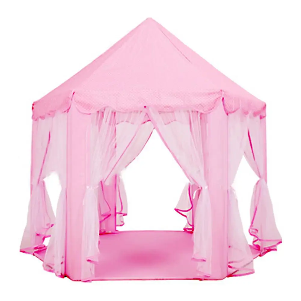 Girls Play Tent Hexagon Princess Castle House Tents Kids Playhouse With Star Light For Indoor And Outdoor Pretend To Play