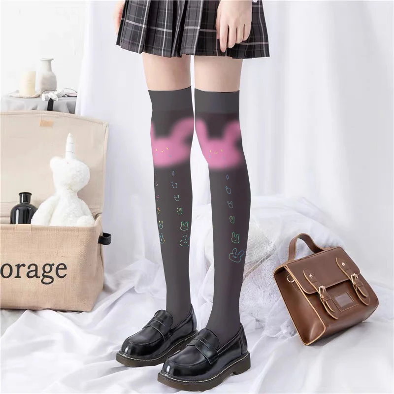 

New Thigh High Over the Knee Stockings For Women Pink Rabbit Cute Lovely Grils Cosplay Two-Dimensional Kawaii Harajuku Stockings