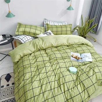 

Green Geometric Print Bed Cover Set Kid Boy Girl Duvet Cover Adult Child Bed Sheets And Pillowcases Comforter Bedding Set 61058