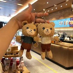 LLavero de oso de peluche para niño y niña, bolsa colgante Kawaii, llavero de coche, oso Rilakkuma, juguete de peluche kawaii, juguetes de Navidad