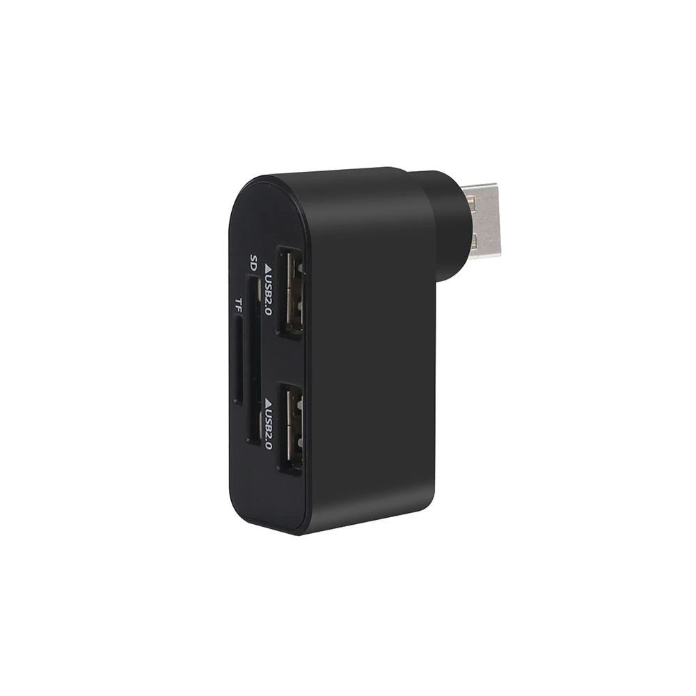 Адаптер usb-хаб 3 порта USB 2,0 концентратор вращающийся высокоскоростной USB Настольный разветвитель для Windows 98 98SE для Windows 2000/Windows ME - Цвет: black