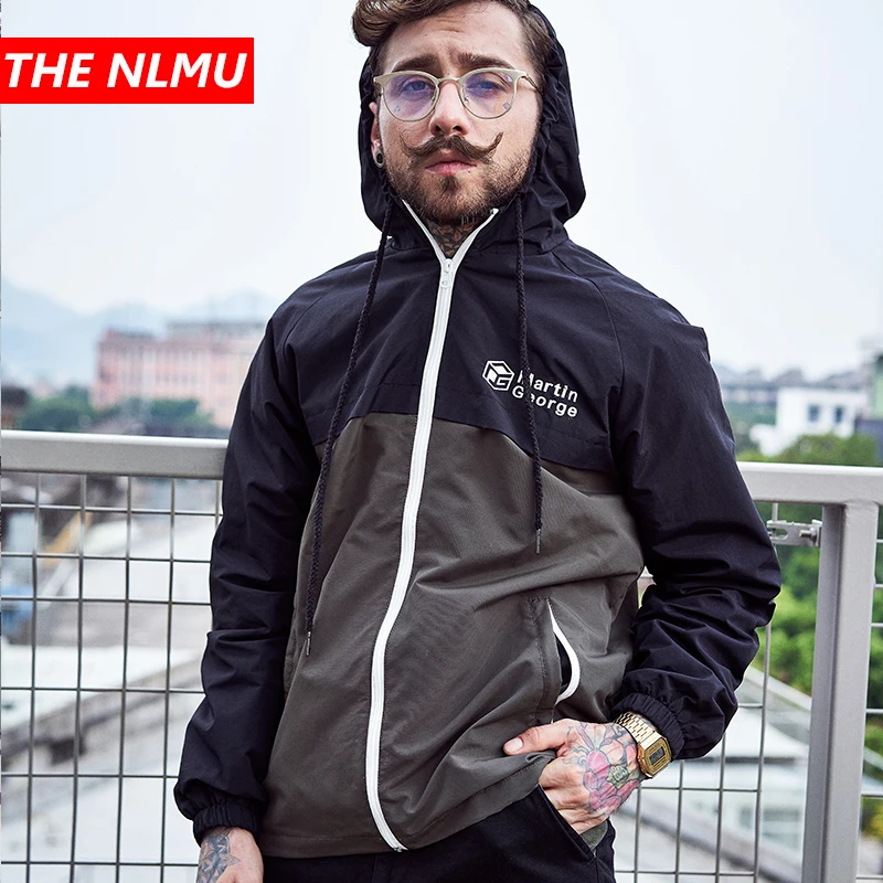

Casual Jackets Windbreaker Men Women 2019 Hip Hop Color Patchwork Hooded Jacket Male Track Jacket Coat Clothing WG471
