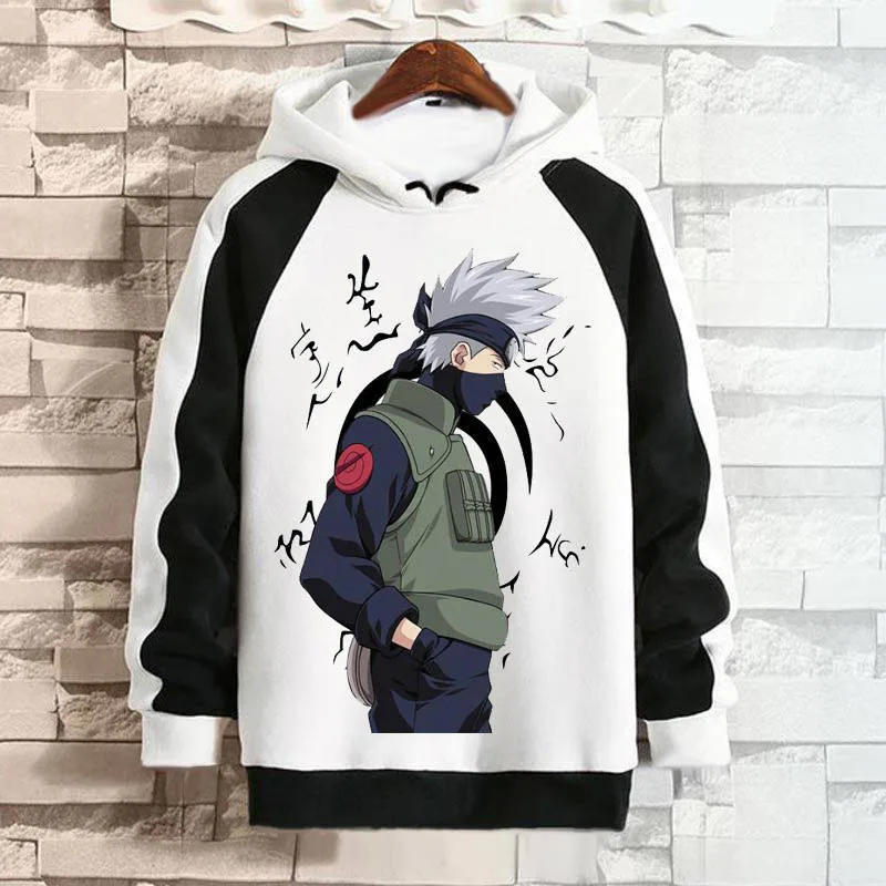  Autumn Harajuku Hoodies Naruto Print Sweatshirt Hip Hop Streetwear Winter High Street Hoodie Male C