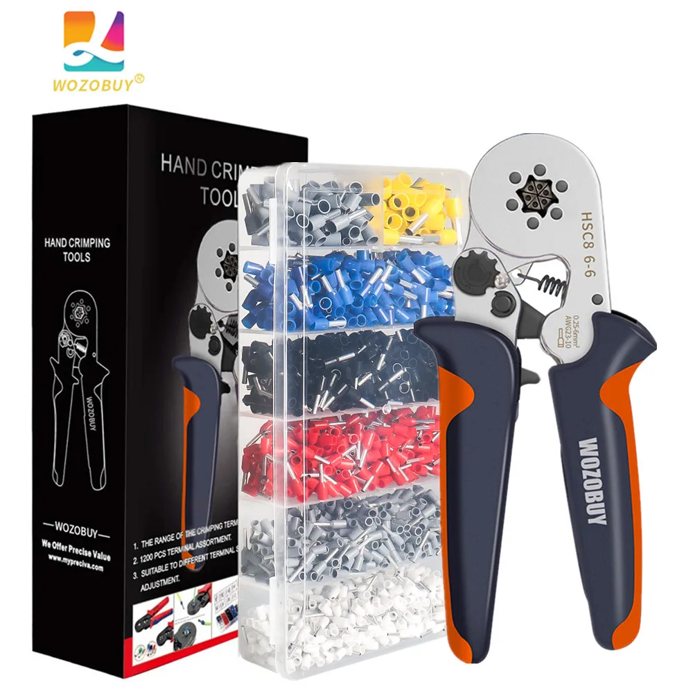 WOZOBUY Ferrule Crimping Tool Kit with Ferrules Insulated Wire Terminals Ratchet Crimper for Electrical Connectors | Инструменты