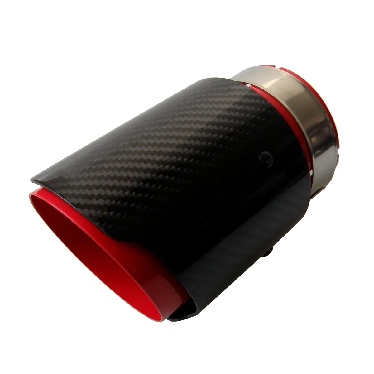 63-81mm Glossy Carbon Fiber Car Exhaust Muffler End Tip Pipe With Logo For BMW