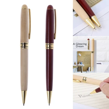 

Handmade Twist Wood Ballpoint Pen School Student Stationary Office Writing Tool W91A