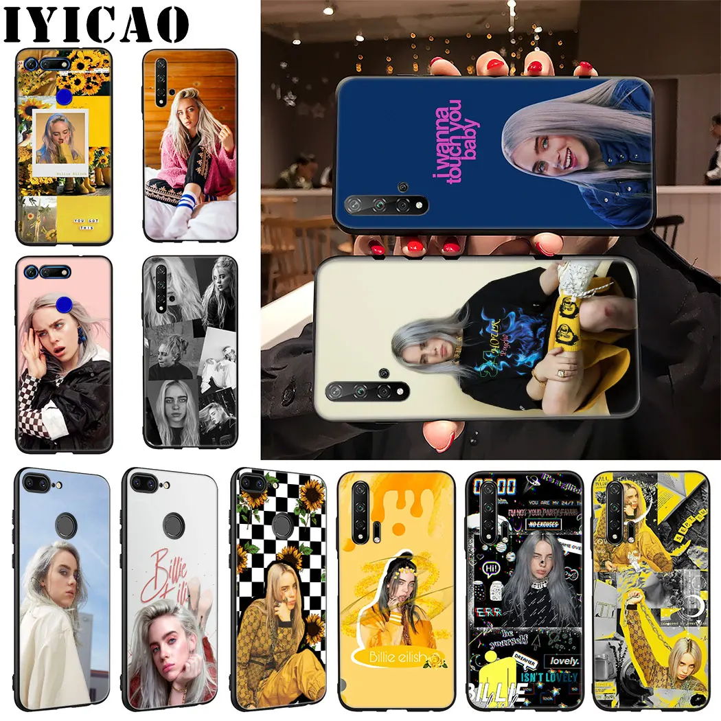 IYICAO Singer Billie Eilish Soft Phone Case for Huawei Honor 9X 20 Pro 7A 7C 7X 8 9 10 Lite 8X 8C Note View |