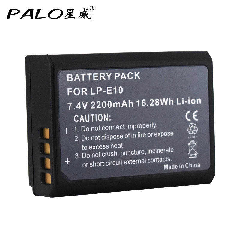 Пало 1 шт 2200 mAh LP-E10 LP E10 LPE10 цифровой Камера Батарея для Canon 1100D 1200D 1300D Rebel T3 T5 поцелуй X50 X70 Батарея
