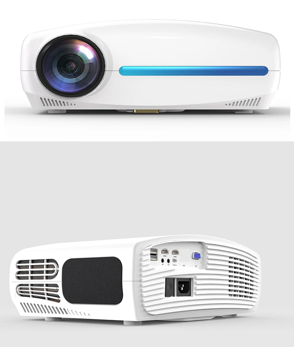 WZATCO C2 Hot Sale LED Proyector 4K Full HD 1080P Android 10.0 Wifi Smart Home Theater Video Portable Projector 3D Movie Beamer mini projector