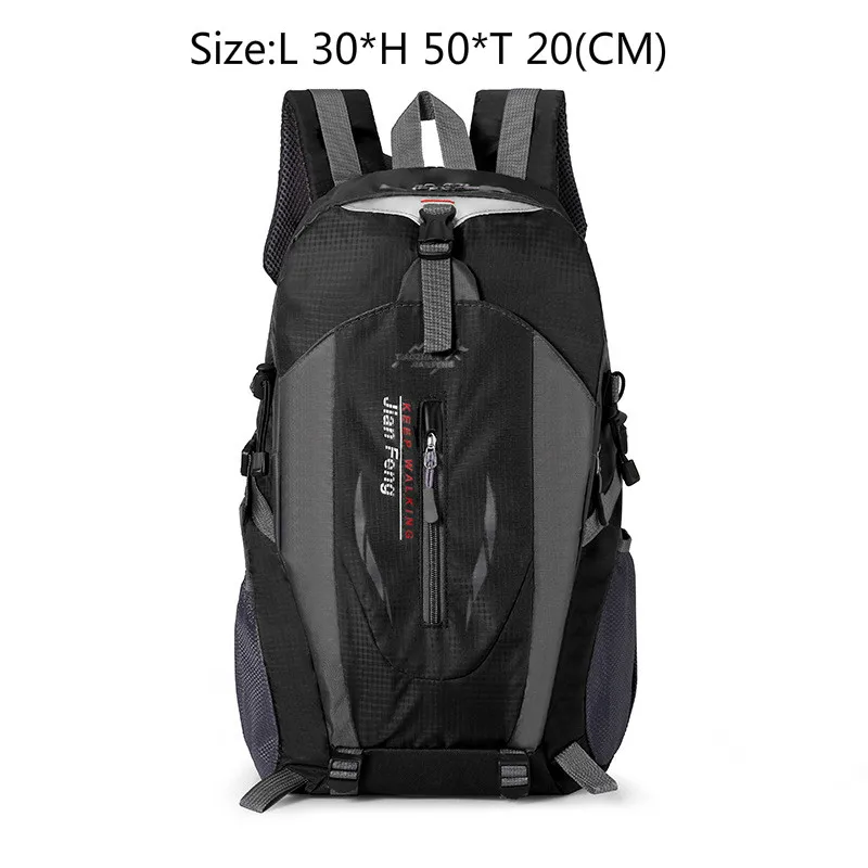 Men's 80L Large Waterproof Climbing Hiking Backpack Camping Mountaineering Backpack Sport Outdoor Rucksack Bag - Цвет: Black-40L