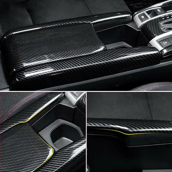 

For Honda Civic 2016-2020 Carbon fiber decoration ABS Armrest Panel Hot Sale