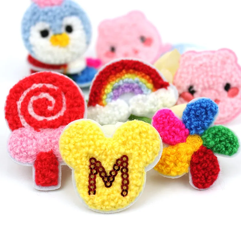 18PcsCartoonwoolenyarnAnimalAppliquesforCraftsDIYHeadwear