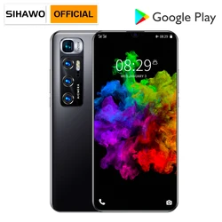 Smartphone Android 10, 8 go de RAM, 256 go de ROM, double SIM, 4G, téléphone intelligent, écran de 6.8 pouces, processeur MTK6889 octa core, résolution 1440x3200, connectivité wifi BT5 