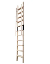 Échelle coulissante en bois de pin noué avec poignée de Glab, échelle à roulettes de bibliothèque, matériel roulant # XJW LADDER 