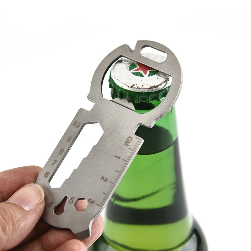 

11 In 1 EDC Tool Multi-Function Creative Card Bottle Opener Keychain Twist Bottle Opener Jar Gripper Ruler Can Wine Beer