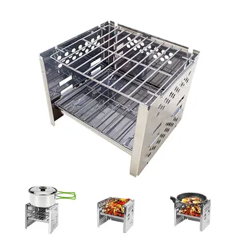 

Mini Stainless Steel BBQ Stove Portable Folding Camping Casual Holiday BBQ