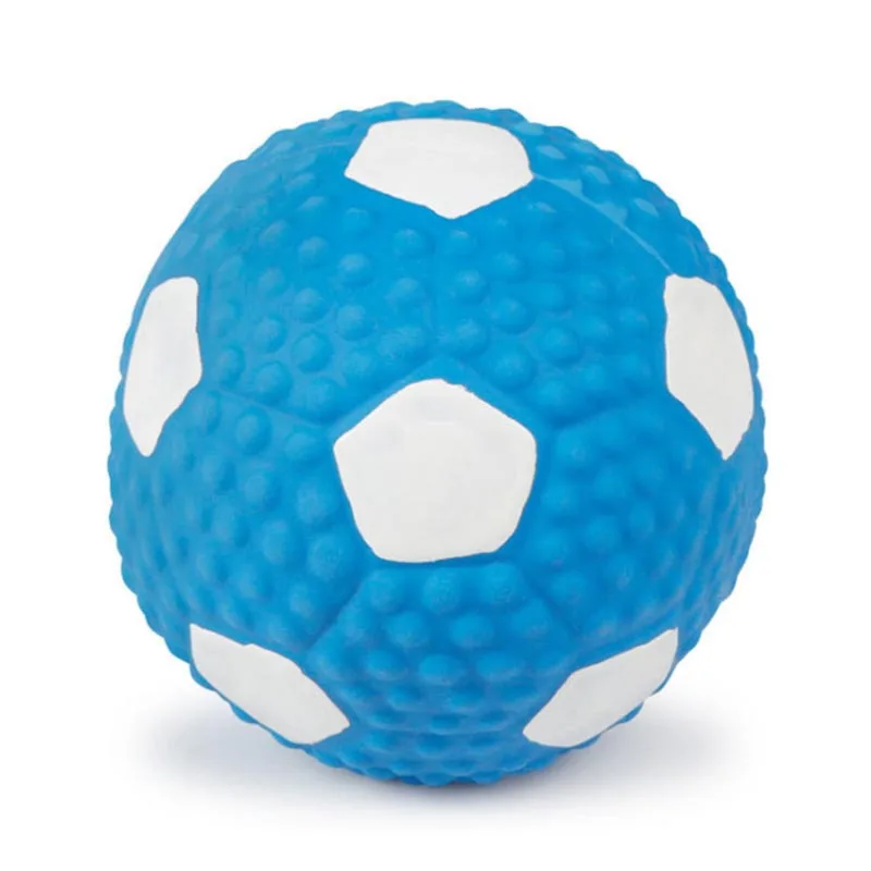 Blue Soccer Латексная игрушка для питомцев, мяч со звуком, игрушка для собак, зубы, маленькая, средняя, большая игрушка для собак, кошек, устойчивая к укусам, игрушка для домашних животных, нетоксичные товары для домашних животных - Цвет: Blue Soccer