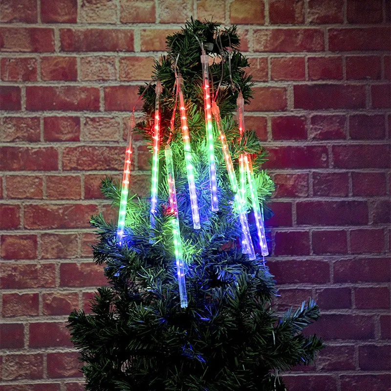 solar yard lights Solar Meteor Shower Rain String Lights Waterproof Garden Light 8 Tubes Christmas Tree Holiday Party Wedding Holiday Decoration solar post cap lights