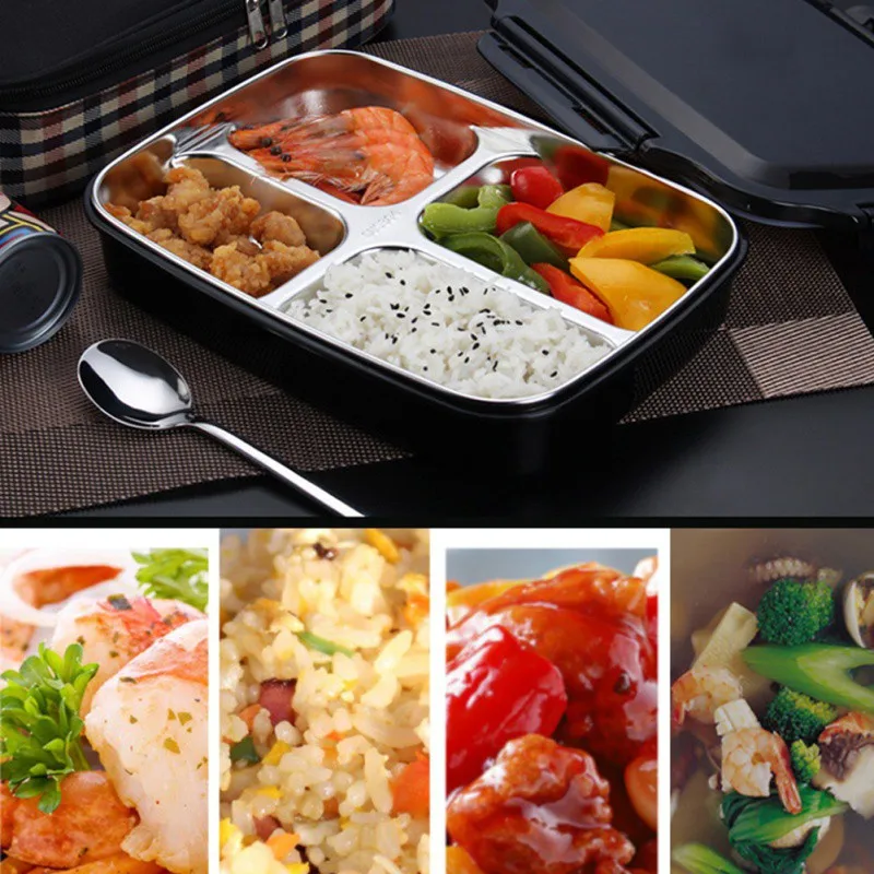 304 Bento Box фаст-фуд герметичная коробка для завтрака с крытой столовой Ланч-бокс для студентов