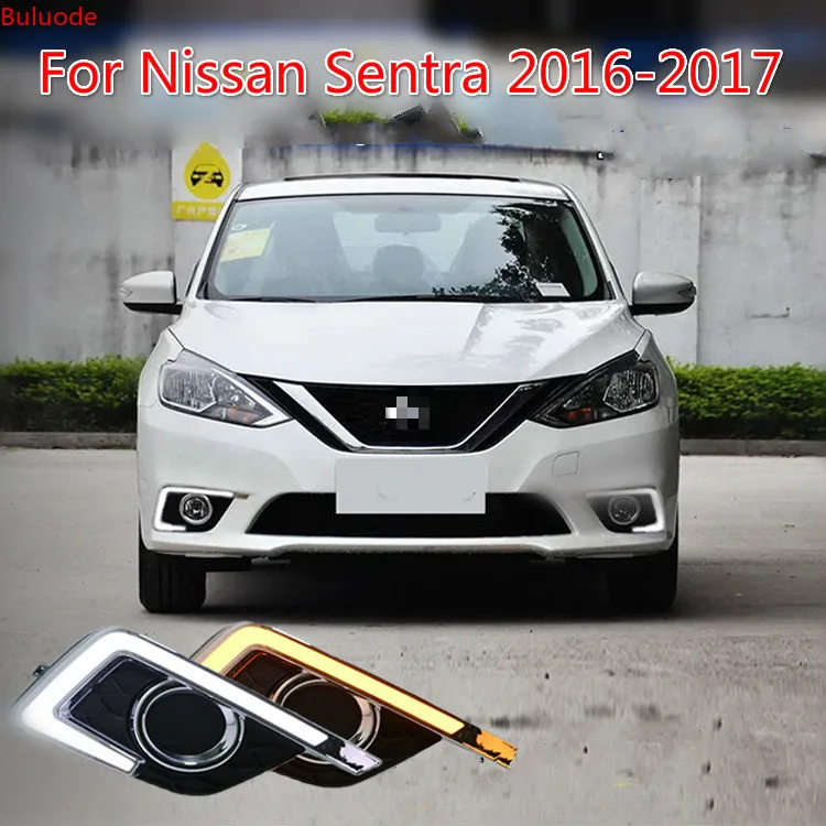 

Car Flashing car-styling For Nissan Sentra 2016 2017 LED driving DRL with Daytime Running Light style Daylight Fog Head Lamp