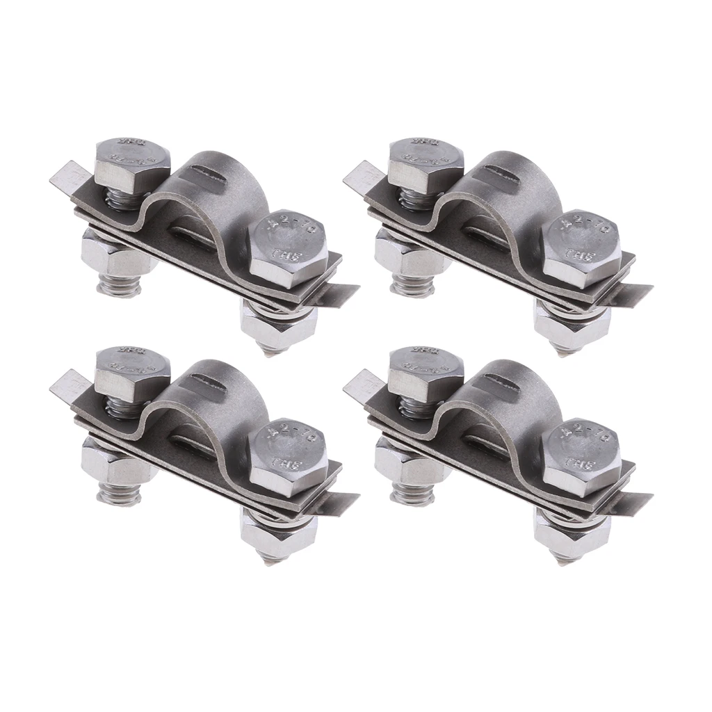 4X Boat Marine Yacht Throttle Cable Tube Clamp and Shim Kit U Shaped