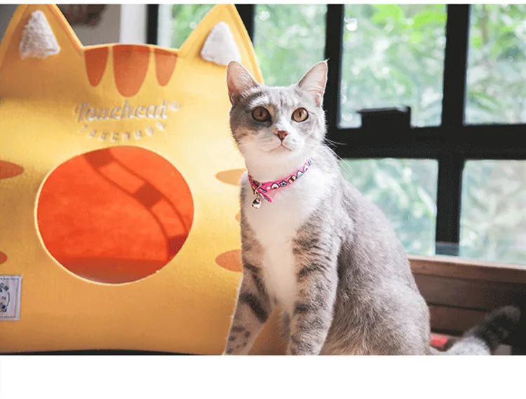 Фортуна кошка ошейник Колокольчик для кошек Kitty Kat Pet Lucky Шея кольцо ожерелье с маленьким колокольчиком Чокеры красный/синий/зеленый/оранжевый/розово-красный