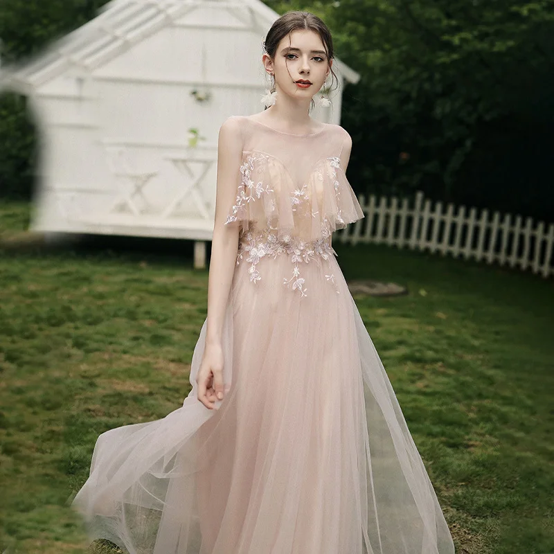 Style E 6 стилей, вечернее платье трапециевидной формы, розовое, Vestido de Fiesta, Элегантное Длинное платье, Robe de Soiree, торжественное платье на выпускной, TS-001 - Цвет: Style E
