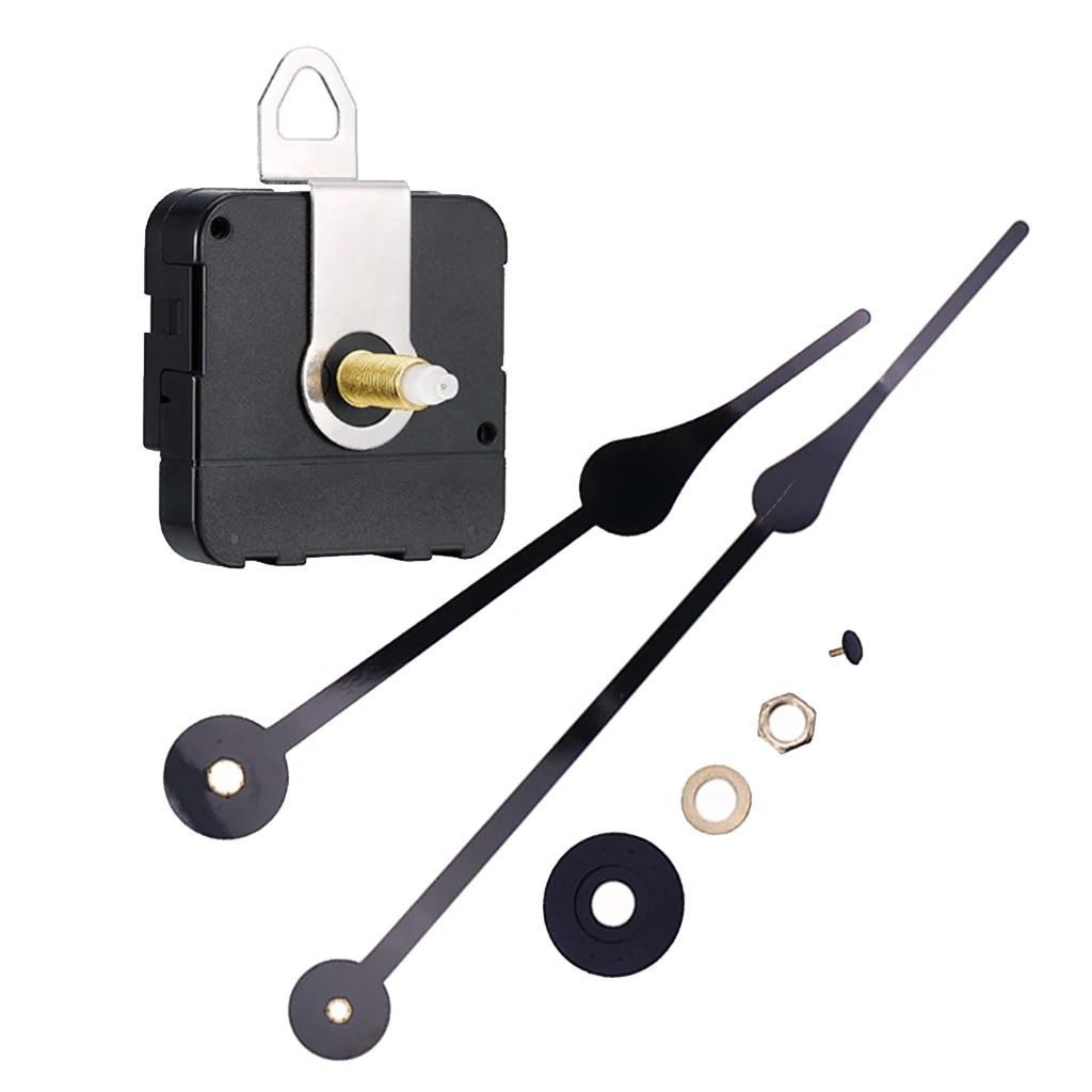 Useful Silent Large Wall Clock Quartz Clock Movement Mechanism Hands Repair Tool Part Kit DIY Black Quartz Wall Clock