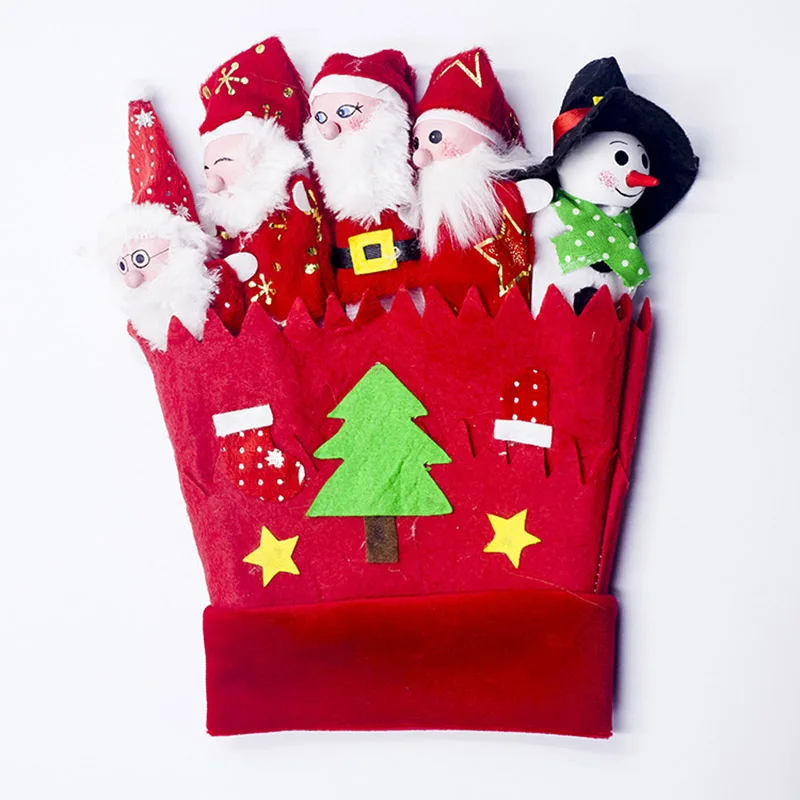 Перчатка, кукла с большим пальцем, мультфильм, животные, история для родителей и детей, взаимодействие, перчатки, игрушки, подарок на Рождество и год, SA160 - Цвет: Красный