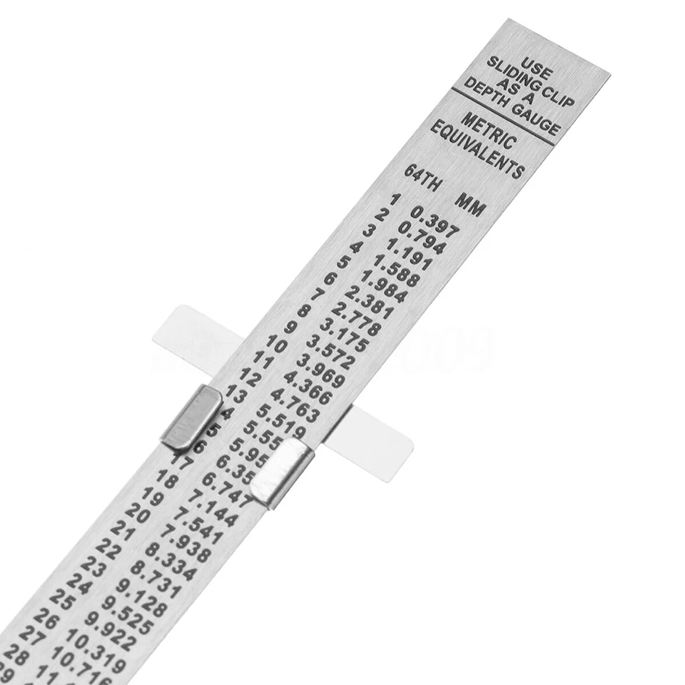 6inch Precision Stainless Steel Ruler with Clip Home Depth Height Measuring Tool