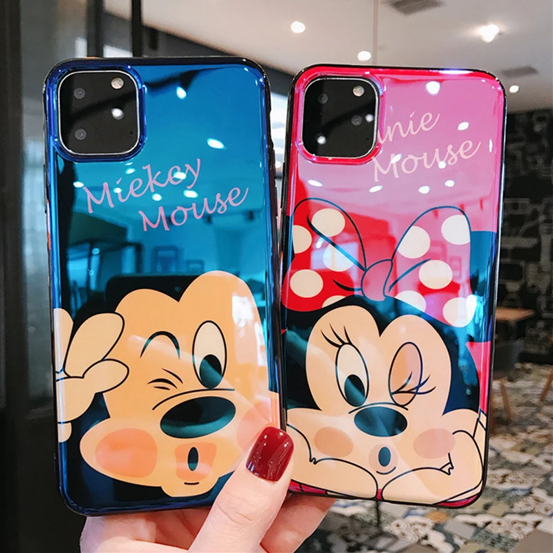 Чехол на айфон 7 11 6s 8 Pro 6 XS Max XR X Plus чехлы case no Apple logo чехлы для телефона Minnie Blu-Ray анти-близорукость для iPhone case задняя крышка мягкий силиконовый защитный чехол для влюбленных