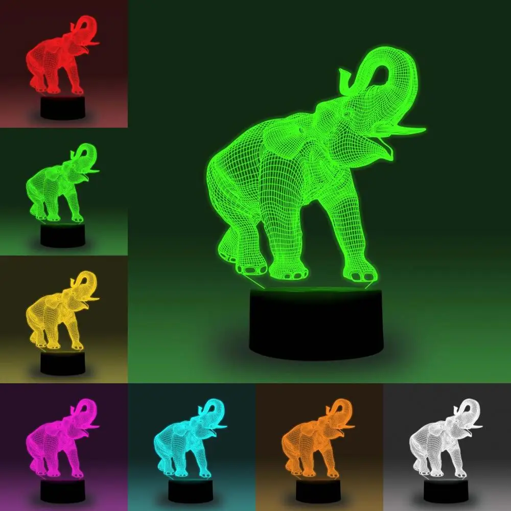 

NiteApps 3D Elephant Trunk up LED Night Light Desk Table Illusion Lamp Holiday Birthday Gift APP/Touch Control