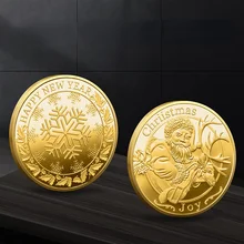 

Merry Christmas Santa Claus Snowflake Commemorative Silver Coins Collection Children's New Year Gifts Christmas New Year Gifts