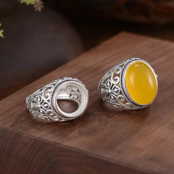 

Joanlyn Ring Blank (12.5x12.5mm Round Blank) Thai Sterling Silver Ring Base Adjustable Ring Setting R855B