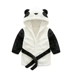 Фланелевый Халат Новый стиль Милая панда теплые женские халаты детский халат с изображением животных Детский спортивный костюм
