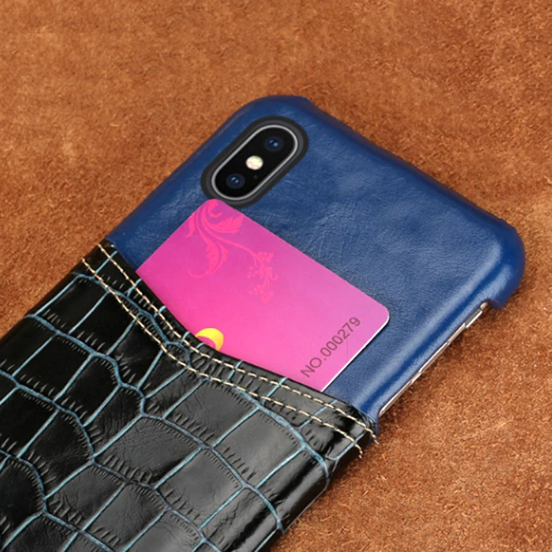 Чехлы для телефонов для iPhone 7 8 Plus X Xs Max, чехол из воловьей кожи с воском, с отстрочкой для карт, задняя крышка для 6 6s 6p 7p 8 p, чехол