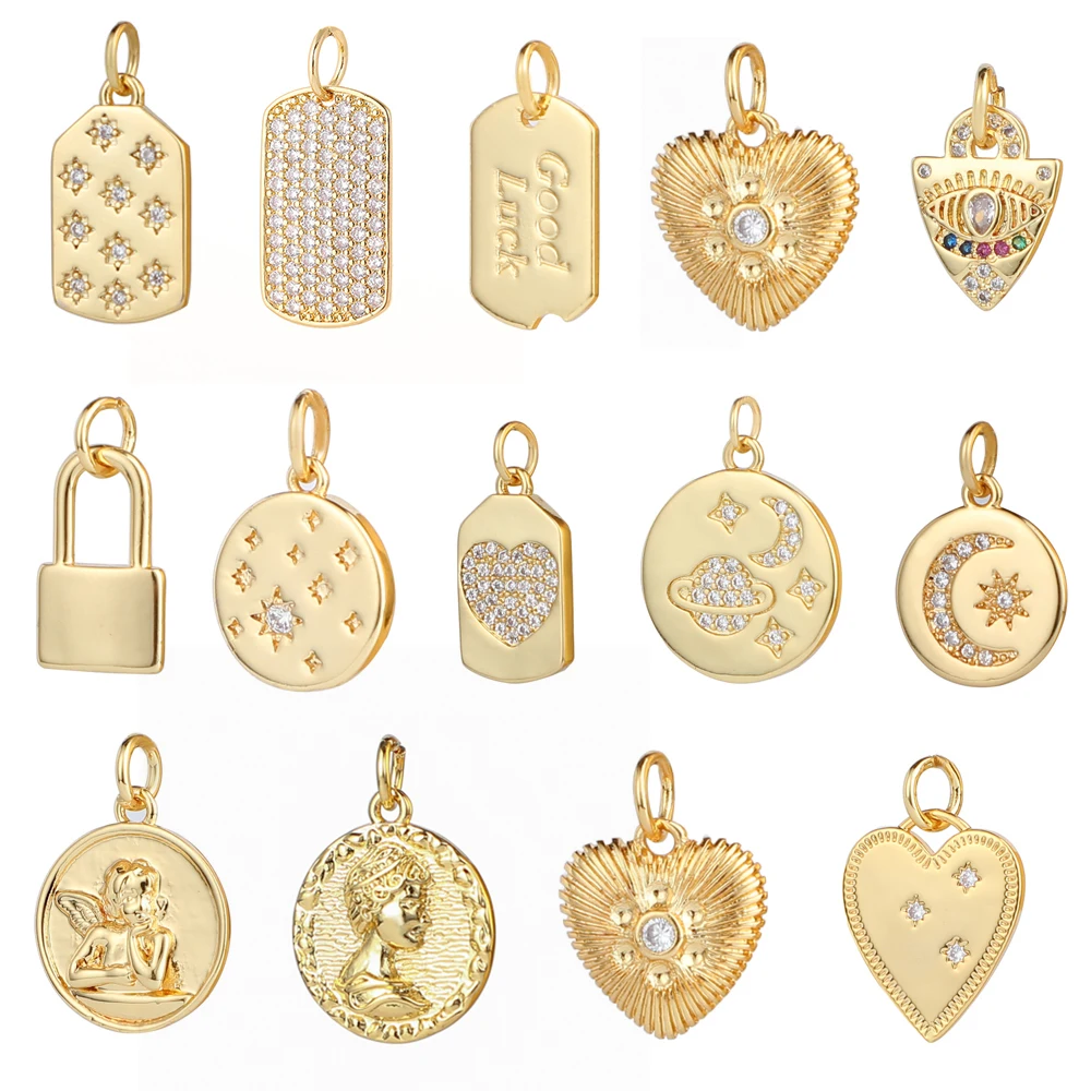Star Charms Necklace Earrings Jewelry Angel Zircon Charm-Pendant-Design Making-Supplies